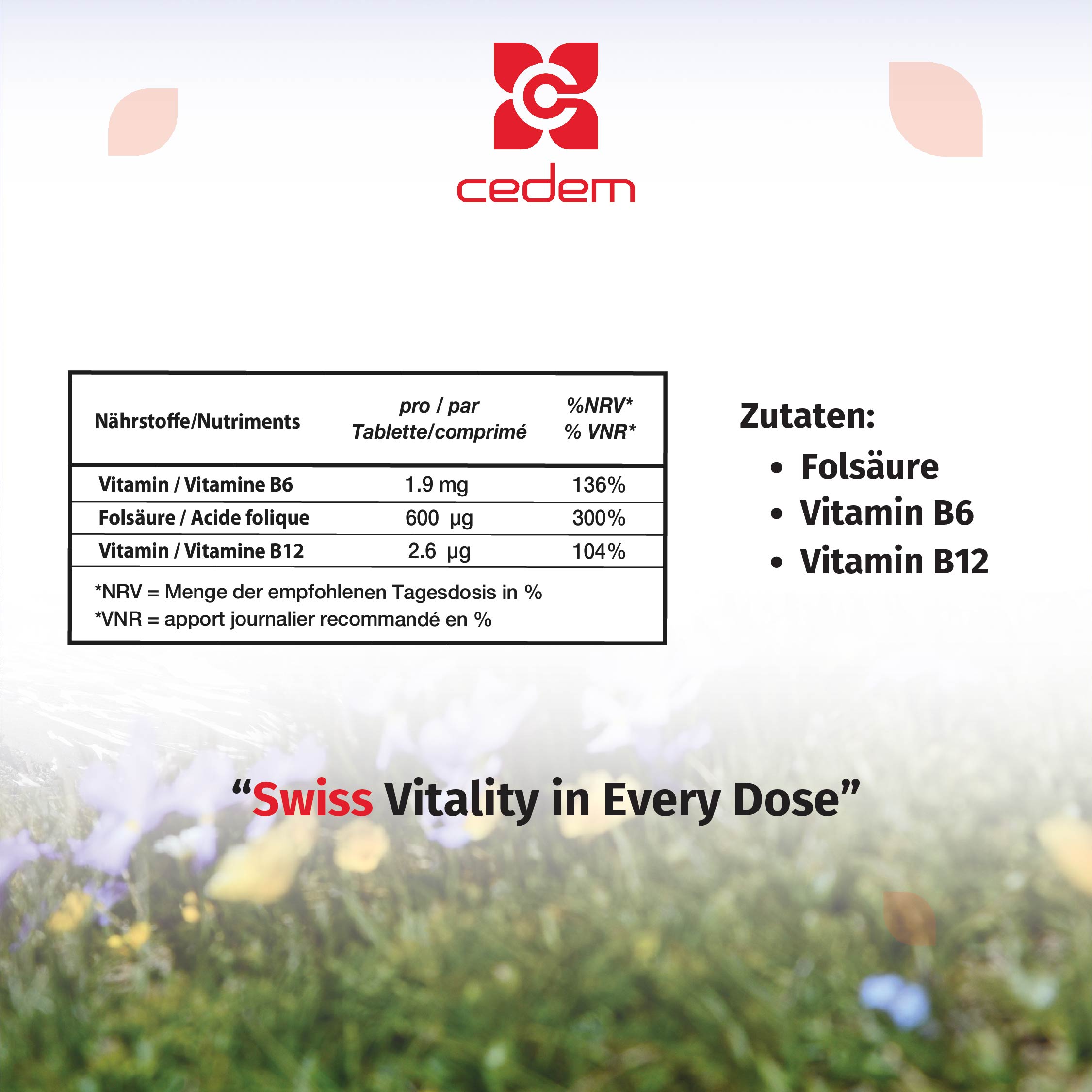 CEFORTE – Vitamin B12 B6 Folsäure, 30 Tabletten (1 VE = 24 Stück)
